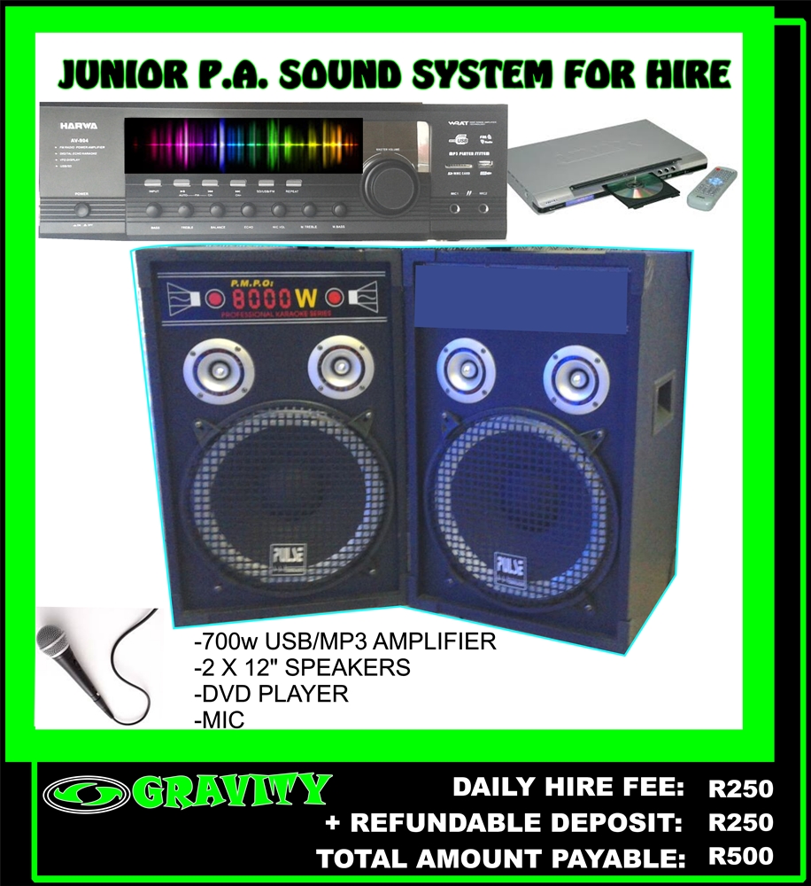 sound for hire junior budget sound package system for hire in durban 0315072736